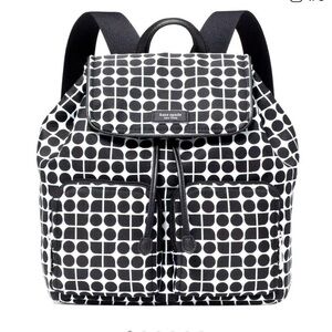Kate Spade Dot Pattern Black and White Backpack